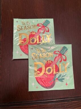 Doll Parton Green & Pink 'Tis the Season to Be Dolly' Holiday Napkins 2 packs